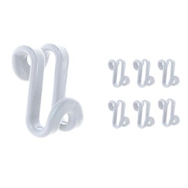 MIXNEX 6 Pack White Clothes Hanger Connector Hooks, Skirt Hangers, Space-Saving Closet Organizer Hooks for Small Spaces, Durable Hanger Extenders for Clothes, Sweaters, Pants, Belts, and Accessories