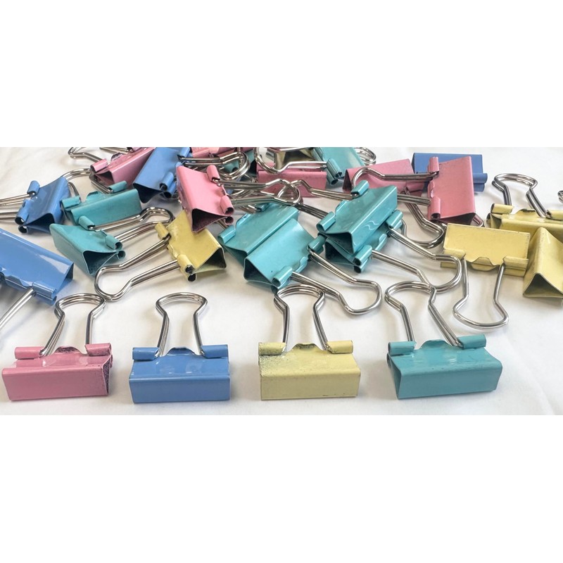 19mm Small Assorted Colour Foldback Clips Paper Binder Clamps Clips