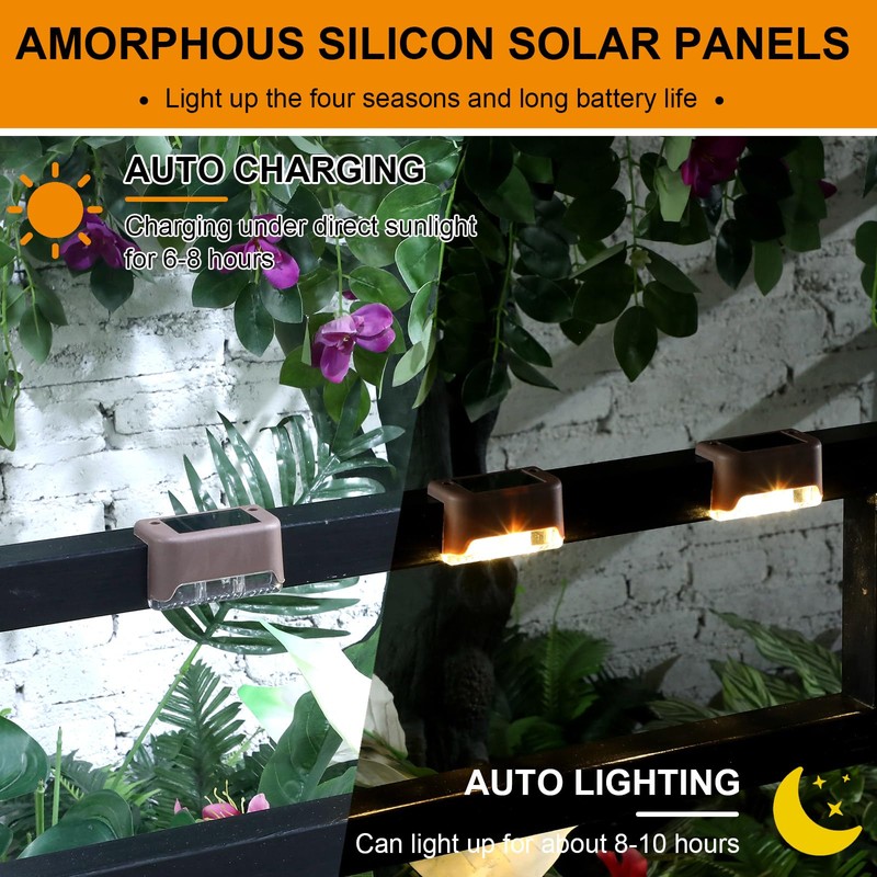 Geelin 32 Pcs Solar Deck Lights Outdoor, Waterproof LED Solar