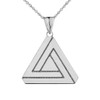 Unique Impossible (Penrose) Triangle Charm Pendant Necklace in Solid Sterling