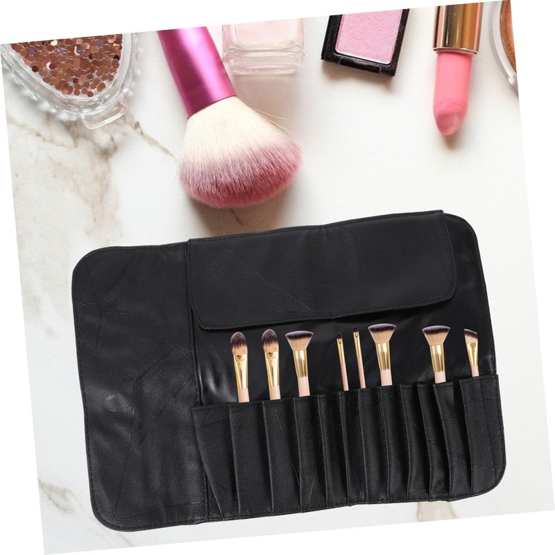 Gatuida Portable Makeup Brush Rolling Case with Elastic Pockets Travel