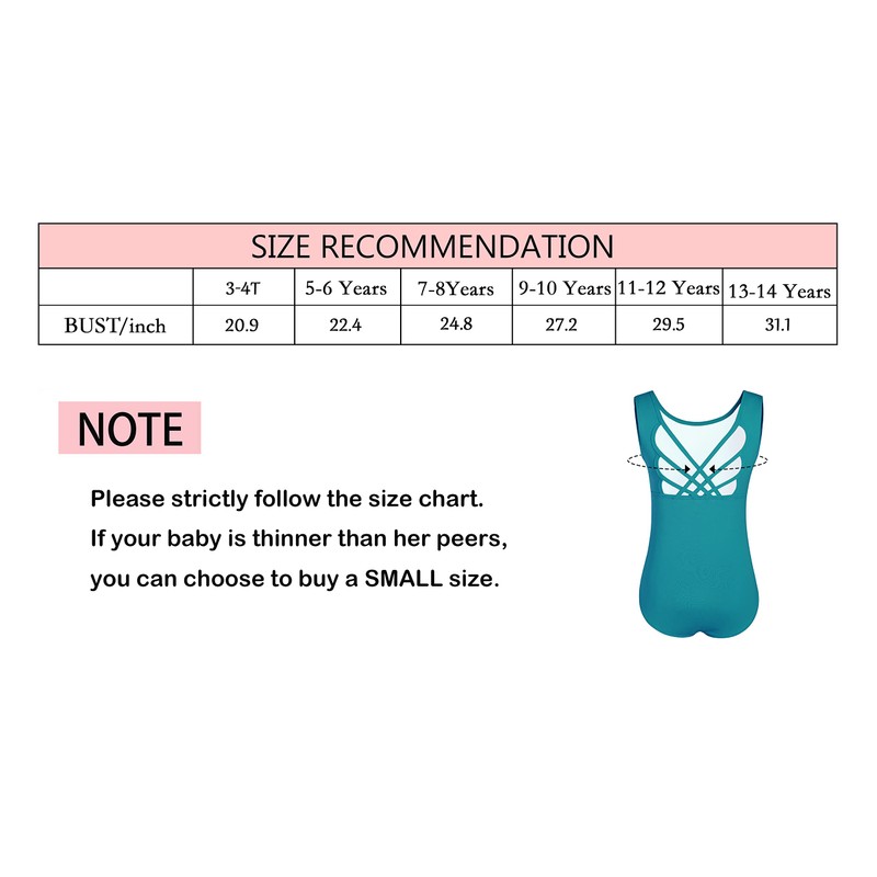 WYHDY Maillot de ballet para niña con correas cruzadas de