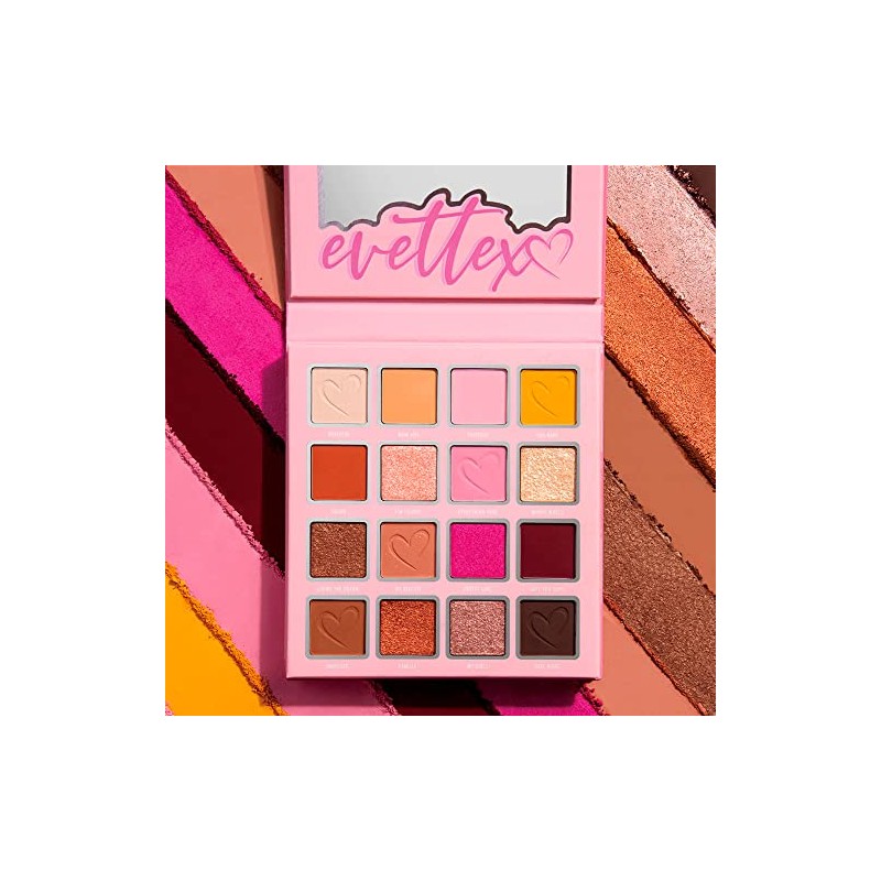 Beauty Creations x Evettexo Paleta de sombras 16 tonalidades