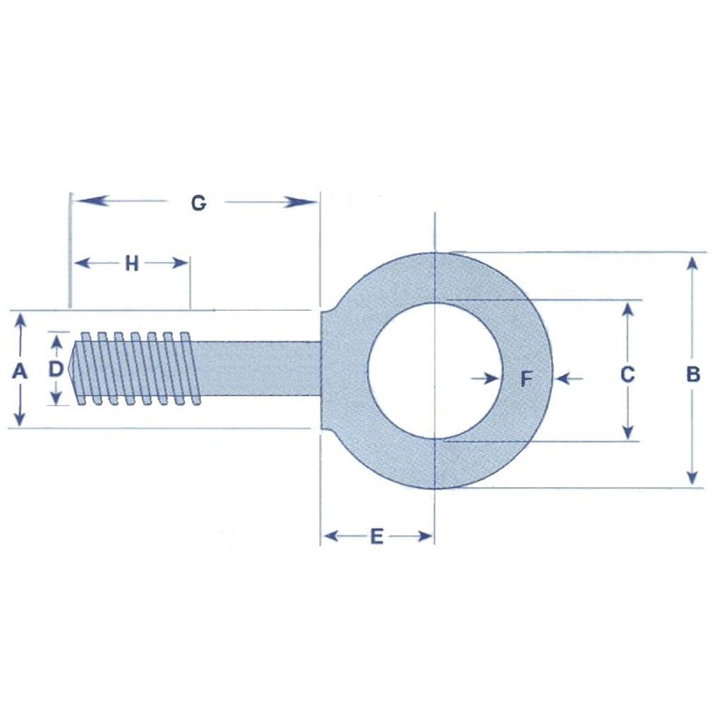 Wood Screw Eye Bolt Stainless Steel 6MM (60MM Shank Eyebolt