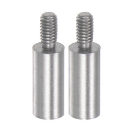 sourcing map 2pcs Dial Digital Indicator Extension Stem Rod 10mm Length 4.5mm Diameter M2.5 Thread High Speed Steel for Height Depth Gauge, Silver Tone