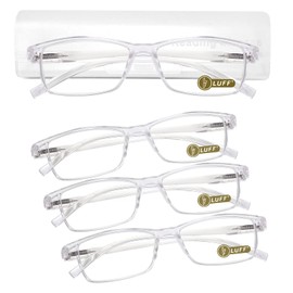 LUFF 4Pcs Anti-Blue-ray Reading Glasses Portable Ultra-Light Readers(2.0X)