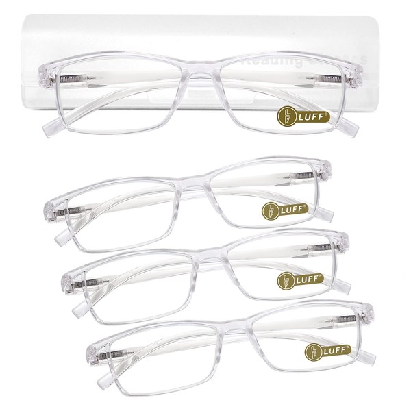 LUFF 4Pcs Anti-Blue-ray Reading Glasses Portable Ultra-Light Readers(2.0X)