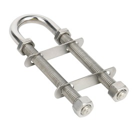 Amarine-made Stainless Steel Marine Boat Stern Bow Eye Tie Down U Bolt (1/2-Inch and 3/8-Inch Optional) (Silver, 1/2" Dia - 3-1/2" Thread Lenght)