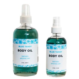 Blue Tansy Body Oil | Ultra-Moisturizing | Wildly Luxurious - All-Natural, Hypoallergenic Bath, Body, & Massage Oil - Handmade in USA by DAYSPA Body Basics (Small, 4 oz.)