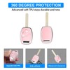 QBUC for Honda Key Fob Cover with Leather Keychain,Soft TPU