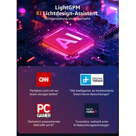 Lepro Lepro AI Smart Glhbirne BC1, 4.9W 470LM Glhbirne E14 Dimmbar, KI-Lichtdesign-Assistent, Warmwei?-Kaltwei? und RGB, Kompatibel mit Alexa/Google, Sprachsteuerung/Musik Sync, WiFi & Bluetooth, 4 Stck