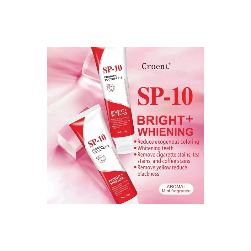 2 Pcs Pasta Dientes Blanqueadora Con Probióticos Sp-10 120g