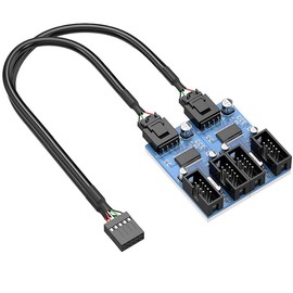 LNHCAW USB 2.0 Motherboard USB Splitter 9-pin Connector Multiplier 1 Male to 4 Port Female Splitter Adapter Extension Cable hub Board Header