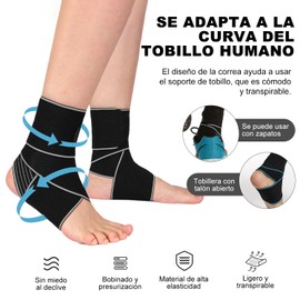 4 PCS Tobillera para Esguince Ortopédica, Soporte de Tobillo Súper Elástico Transpirable, Tobillera Deportiva de Compresión Ajustable, Tobillo Rehabilitación para Hombre y Mujer, Fitness, Correr(Negro)
