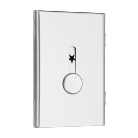 PATIKIL 1 Pcs Business Card Holder, Thumb Drive Business Card Holder Portable Business Card Holders Alloy Slide Out Card Case for Business Meeting, Silver