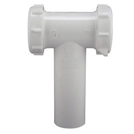Keeney 130WK 1-1/2-Inch Slip Joint Center Outlet Tee and Tailpiece, White