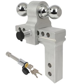 OCPTY Adjustable Trailer Hitch, 2 Inch Receiver 6" Drop Trailer Towing Hitch Tow 2 Ball 2" and 2-5/16" 10000lbs