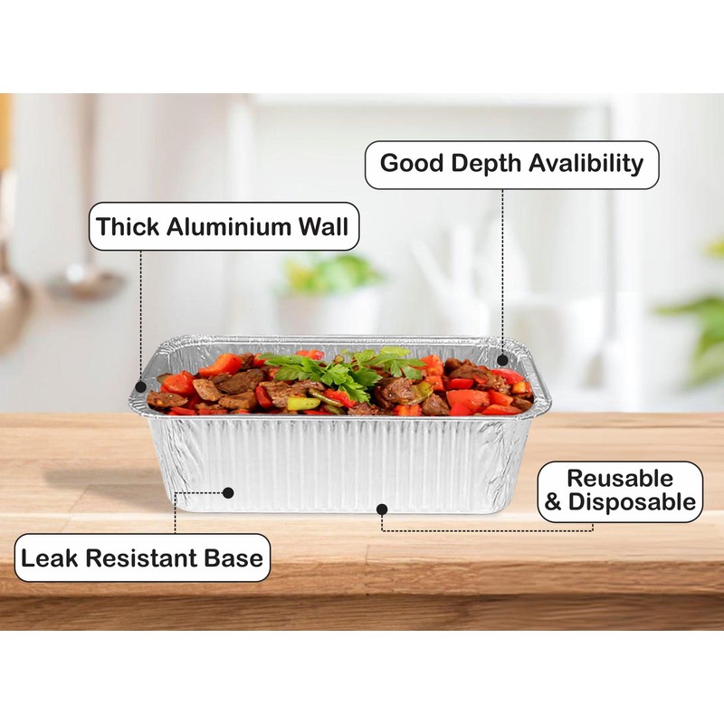 120 Pcs- Aluminum Foil Trays Containers with Paper Lids No.