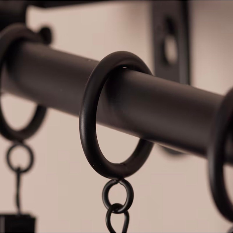 Style Selections 7-Pack 1-in Black Steel Curtain Rings