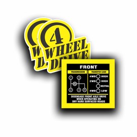 Transmission Shift Pattern Sticker Decal - Compatible with Jeep, Willys Or CJ May Fit Transmission and Transfer Case Models Dana 20 Muncie 4 Speed, Single Stick - 3x3.25 inch Plus 4WD Decals