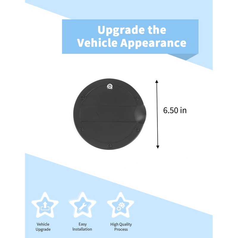 Voodonala Gas Tank Cap Cover Fuel Door Trim with Lock