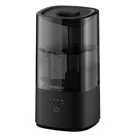ROSEKM Humidifiers for Bedroom, 2.0L Cool Mist Humidifier for Home Plant and Baby Nursery, Quiet Ultrasonic Humidifier with 360° Nozzle, Auto Shut-Off, Filterless, Black