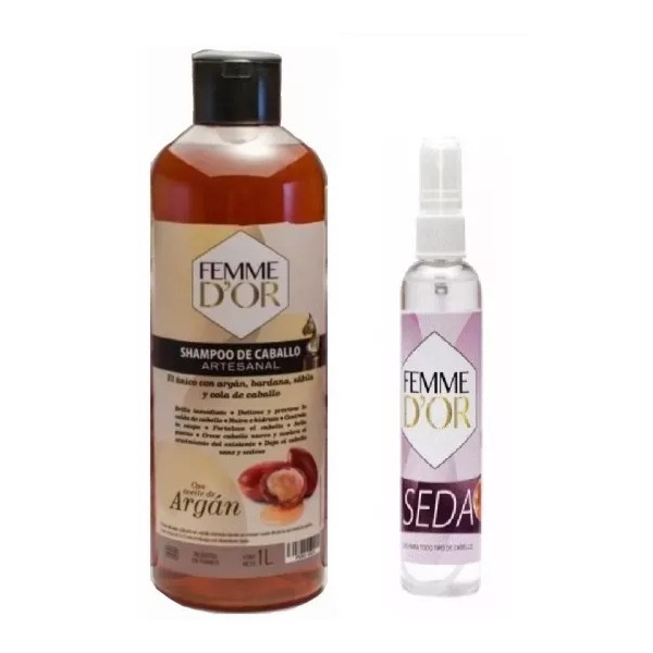 Femme D'or Kit Shampoo 1lt + Spray Seda 125ml Femme D´or + Envío Gratis