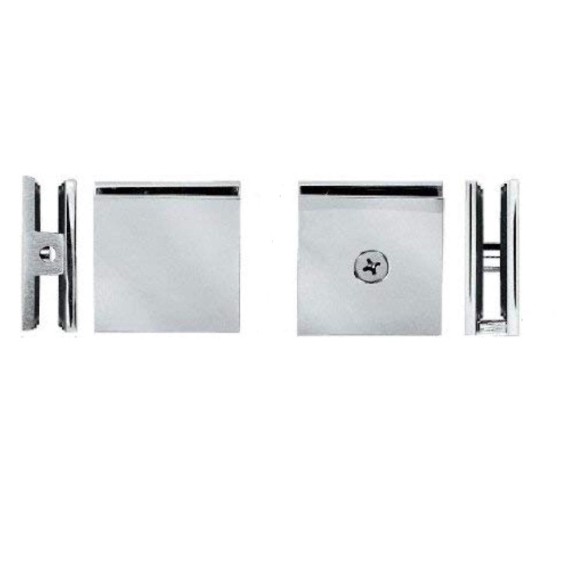 C.R. LAURENCE SCU4BN CRL Brushed Nickel Square Style Hole-in-Glass Fixed