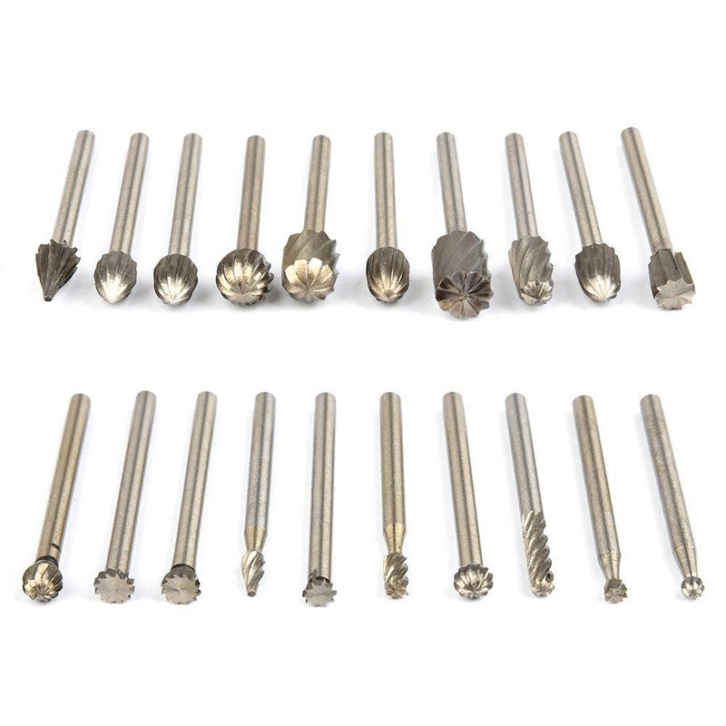 Tungsten Carbide HSS Rotary Burr Set - APlus 20pcs Wood