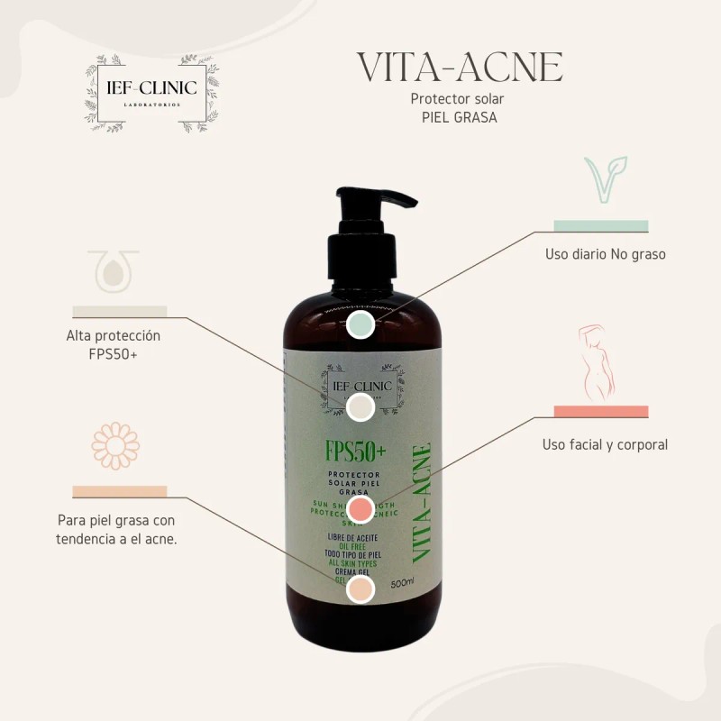 Vita-acne Bloqueador Solar Fps50 Piel Grasa O Acne Cabina