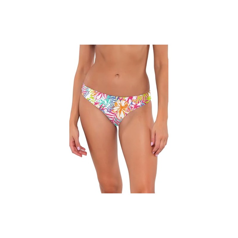 Sunsets Collins Hipster Women's Swimsuit Bikini Bottom (Ribbed Fabric), Botanical