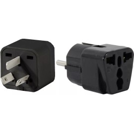 Plug In Solutions US to ARGENTINA Travel Adapter Plug Universal South America Type I & E(C/F) Pk 2