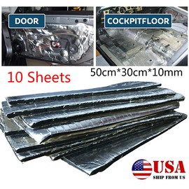 (10 Pcs) Car 10mm Sound Deadening Mat Audio Noise Insulation Vibration Dampening