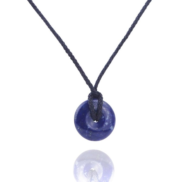 Sundarwald - Collar con colgante de lapislázuli pequeño con piedras