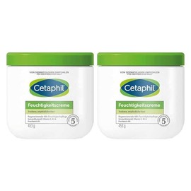 CETAPHIL Moisturising Cream, 2 x 453 g, for Dry, Sensitive Skin, Intensively Moisturises for 48 Hours and Strengthens Resistance, with Vit B3, Provitamin B5, Sunflower Oil, Almond Oil, Glycerine