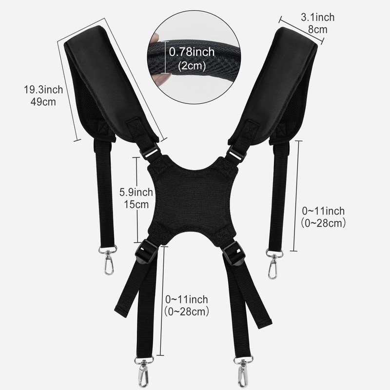 LZFAN Golf Bag Straps,Universal Replacement Double Shoulder Shoulder Straps,PU Leather