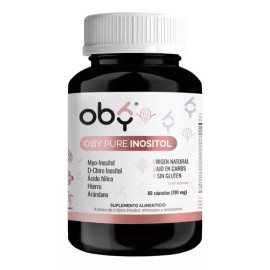 Oby Pure Inositol Myo Inositol Y D-chiro Inositol 60 Capsulas 701mg Con Acido Folico, Hierro Y Extracto Arandano