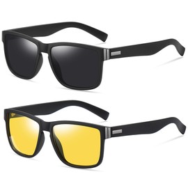 Hifot Polarized Sunglasses Men Women 2 Pairs, Sun Glasses for Cycling Driving Fishing, Sports Sunglasses for Women Running Baseball Tennis Golf