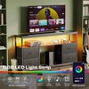 Huuger TV Stand Dresser with Power Outlets and LED Lights,