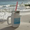 Underwater Mason Jar with Handle Drinking Glass with Lid with