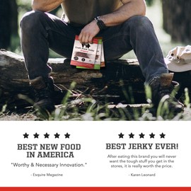 Craft Pork Jerky Variety Pack, Paleo and Keto Friendly Bacon Jerky, Low Carb Meat Snacks with 11g Protein and 100 Calories, Gluten Free Snack, 3 X 2.25 oz bag - Big Fork