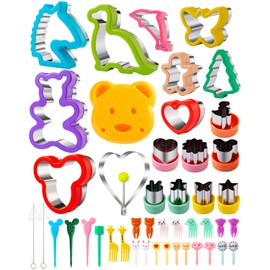 Nifogo Cookie Cutters 45 Pieces, Cookie Cutters, Sandwich Cutters Fruit and Vegetable Cutter Stainless Steel with Fruit Forks