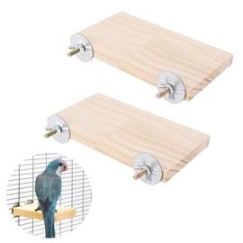 JDCMEI 2 Pieces Bird Platform, 8 x 15 cm Platform for Pets, Bird Perch Platform, Wooden Climbing Platform, Hamster Wooden Platform, Pet Platform for Small Animals, Parrots, Hamsters