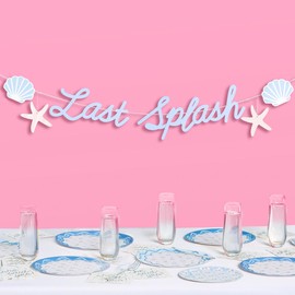 xo, Fetti Last Splash Banner - Blue + White Foil | 6 Ft. | Bachelorette Decorations, Bridal Party Sign, Bride To Be Background, Beach Bach Supplies