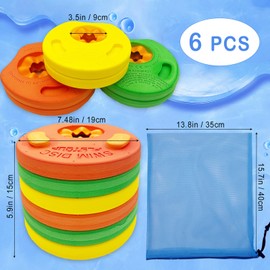 Kids Swimming Armbands Arm Float Discs for Pool, EVA Foam Floating Sleeves, Arm Float Rings Kids Pool for Kids Swimming Beach/Pool Swimming Supplies (6 pcs/Set)