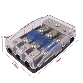 AFS Fuse Holder Distribution Block 3 Way with 60A Mini ANL Fuse for The Applicable Car, Truck, Boat, or Other Vehicles Audio System (3 Way)
