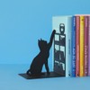 balvi Bookend Fishing Cat Black Colour Bookend with Decorative Figure