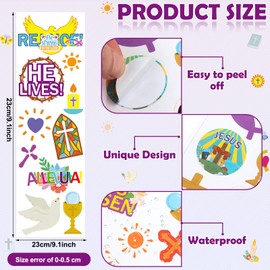 Jetec 1600 Pcs Religious Easter He Lives Christian Stickers for Kids Assorted Jesus Stickers Cross Bible Butterfly Decals for Easter Church Rewards Classroom Party Favor(Rustic)