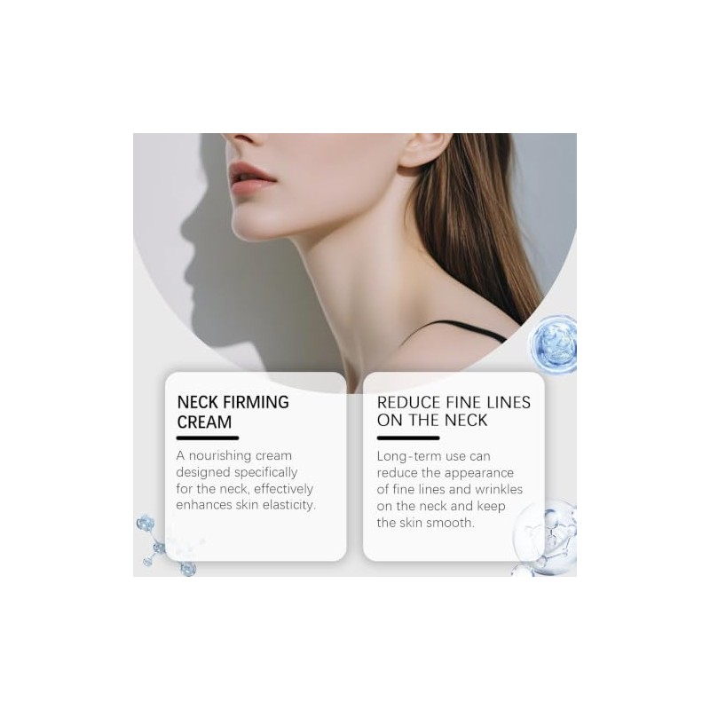 Crema Reafirmante de Cuello para Mujer, Crema Colágeno Fullereno (4Pcs)