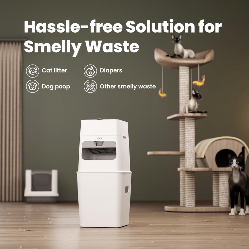 GKJ Cat Litter Box Waste Disposal System for Odor Control